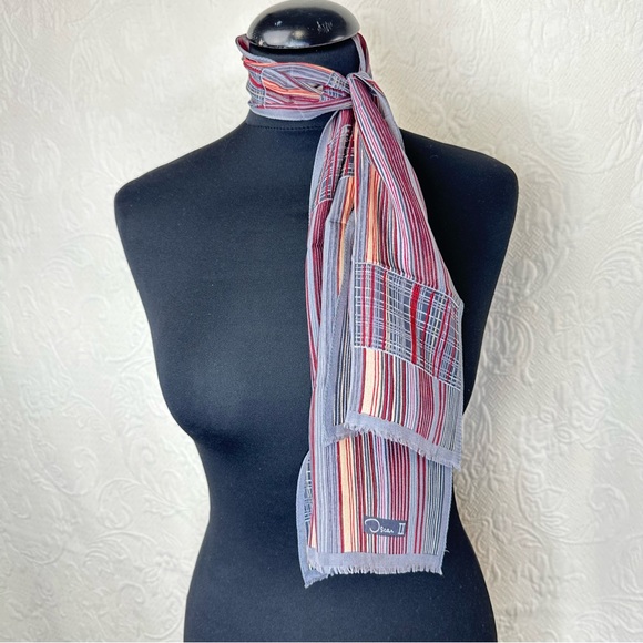 Oscar de la Renta II 70s RARE Vintage Bow Scarf - Picture 2 of 12